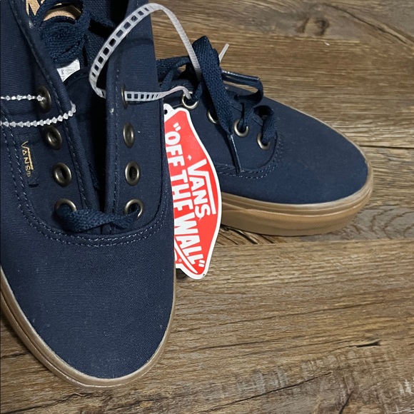New Vans Unisex Authentic Trainers/Vans Men's Navy Canvas Sneakers with Gum Sole - Picture 12 of 12